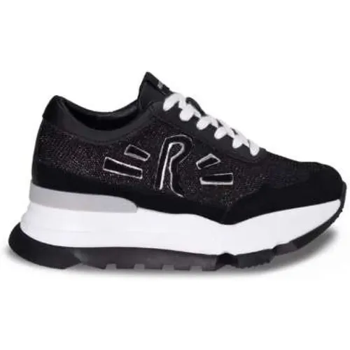 Fabric and Leather Sneakers with Suede , female, Sizes: 3 UK, 6 UK, 4 UK, 5 UK, 2 UK - Rucoline - Modalova