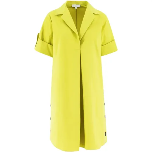 Casual Midi Dress with Short Sleeves and V Neck , female, Sizes: XL, M, L - Antonelli Firenze - Modalova