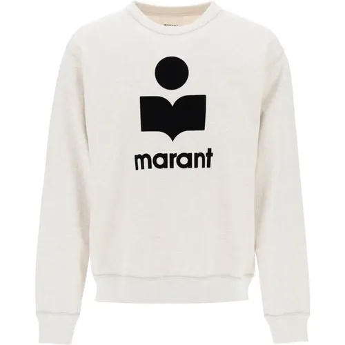 Flocked Logo Crew-neck Sweatshirt , Herren, Größe: L - Isabel marant - Modalova