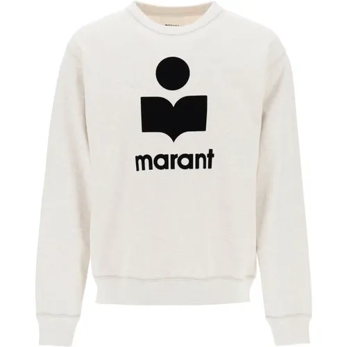 Flocked Logo Crew-neck Sweatshirt , Herren, Größe: M - Isabel marant - Modalova