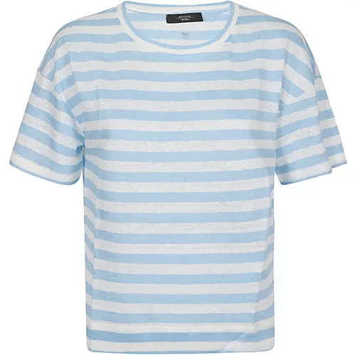 Classic Striped Linen T-shirt , female, Sizes: XL - Max Mara Weekend - Modalova