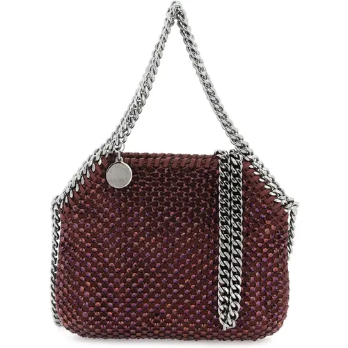 Handbags,Mini Falabella Tasche mit Mesh und Kristallen - Stella Mccartney - Modalova