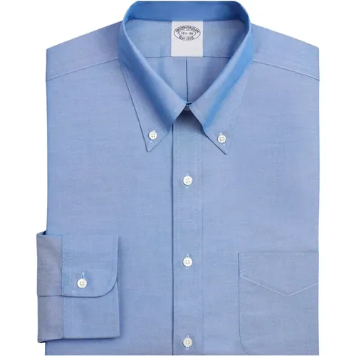 Shirts,Hellblaues Slim Fit Non-Iron Pinpoint Hemd mit Button-Down-Kragen - Brooks Brothers - Modalova