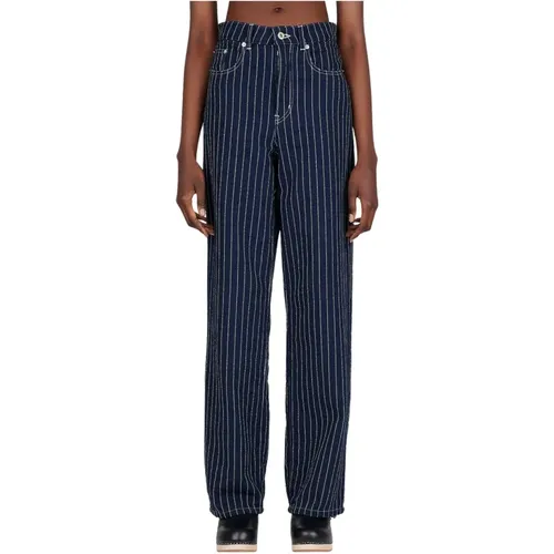 Weite Sashiko Stitch Jeans , Damen, Größe: W27 - Kenzo - Modalova