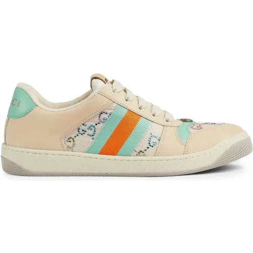 Powder Sneakers with Heel and Platform , female, Sizes: 8 UK - Gucci - Modalova