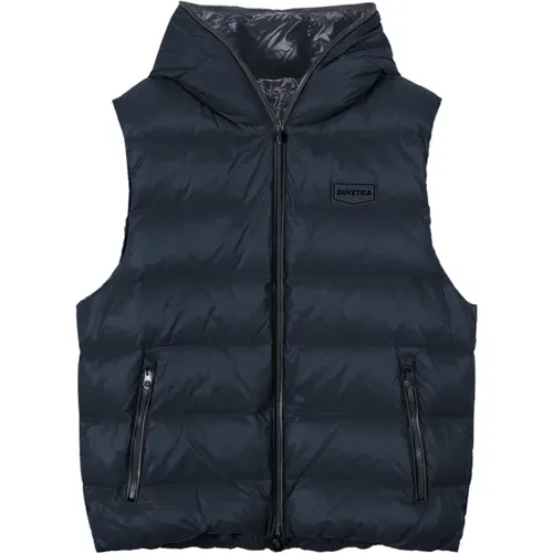 Navy Sleeveless Puffer Jacket Aw24 , male, Sizes: M, 2XL, L, XL - duvetica - Modalova