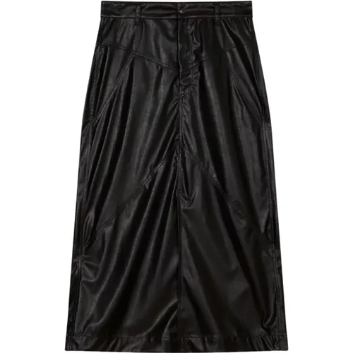 Faux Leather Skirt with Zipper and Snap Buttons , female, Sizes: XS - Isabel Marant Étoile - Modalova