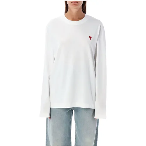 Long-Sleeved T-Shirt with Ami de Coeur Logo , female, Sizes: XL - Ami Paris - Modalova