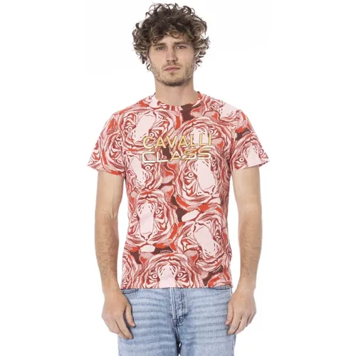 Bedrucktes Kurzarm-T-Shirt , Herren, Größe: M - Cavalli Class - Modalova