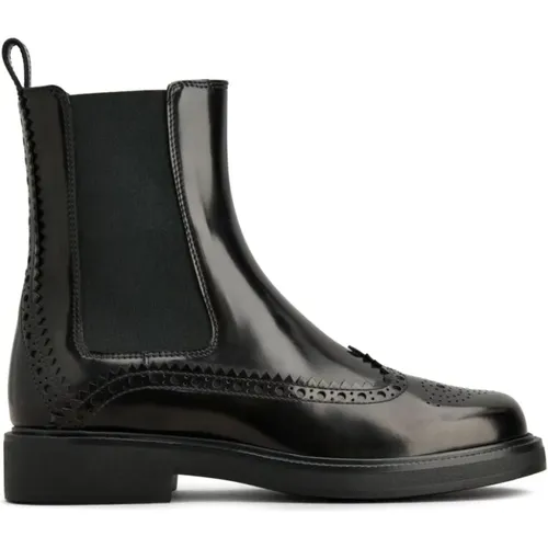 Chelsea Boots with Brogue Detail , female, Sizes: 6 UK, 4 1/2 UK, 3 UK, 3 1/2 UK, 5 UK, 7 UK, 5 1/2 UK, 4 UK - TOD'S - Modalova