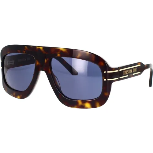 Moderne geometrische Sonnenbrille mit blauen Gläsern , unisex, Größe: 58 MM - Dior - Modalova