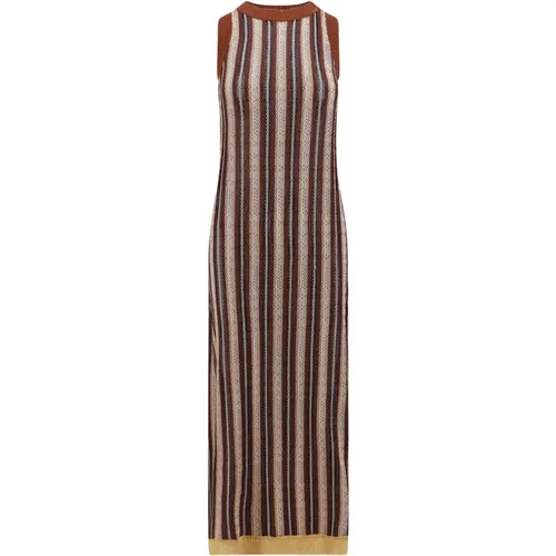 Striped Sleeveless Dress , female, Sizes: M, L - Erika Cavallini - Modalova