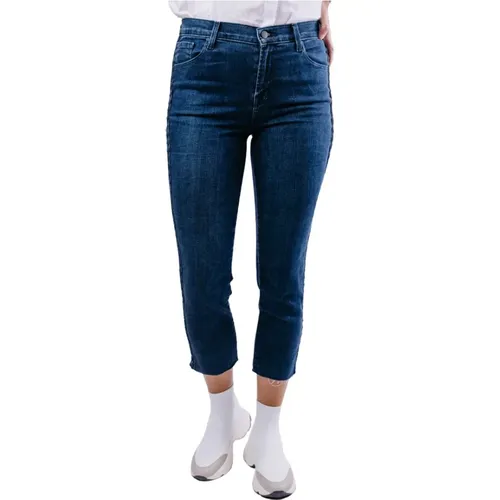 Slim Cropped Jeans mit Geflochtenen Abschlüssen , Damen, Größe: W30 - J Brand - Modalova