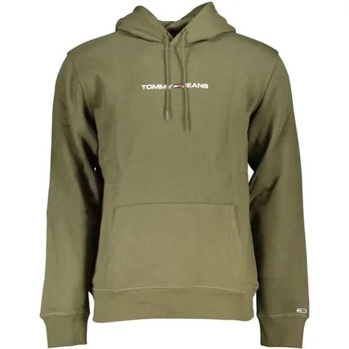 Long Sleeve Hooded Fleece Sweatshirt with Central Pocket and Embroidery , male, Sizes: 2XL - Tommy Hilfiger - Modalova