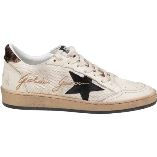 Ballstar sneakers in canvas and leather color beige and black , female, Sizes: 3 UK, 4 UK, 7 UK - Golden Goose - Modalova