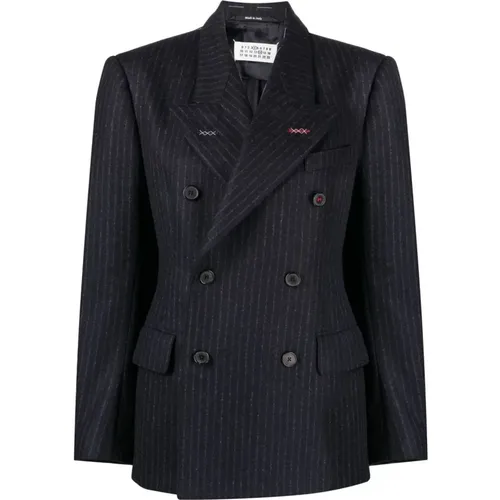 Elevate Your Wardrobe with 511F Bluavy Stripes Jacket , female, Sizes: S, XS - Maison Margiela - Modalova