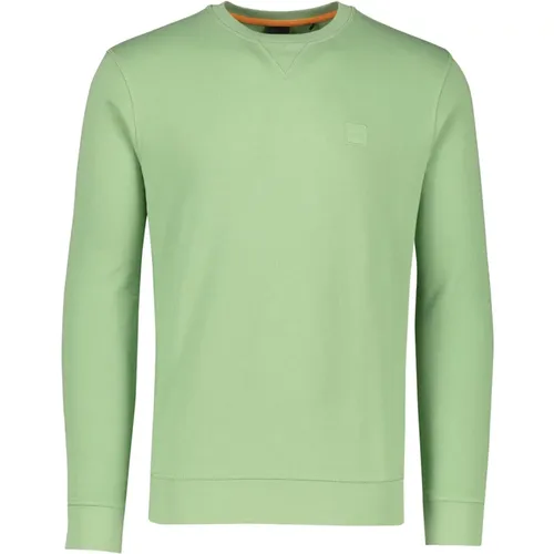 Grüner Pullover Rundhalsausschnitt Baumwolle , Herren, Größe: XL - Hugo Boss - Modalova