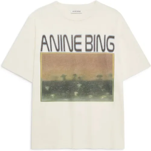 Pilze Grafik Tee Off White , Damen, Größe: L - Anine Bing - Modalova