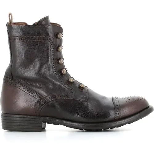 Braune Leder Anfibio Stiefel , Damen, Größe: 37 1/2 EU - Officine Creative - Modalova