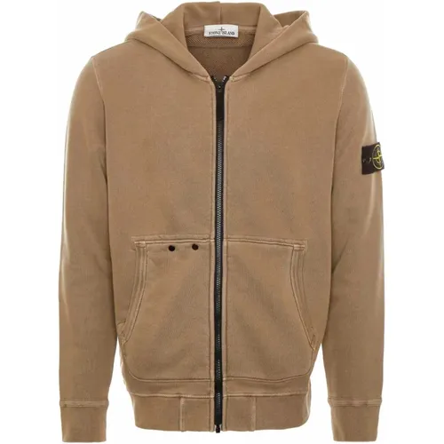 Hooded Zip-Up Sweat Jacket , male, Sizes: L, M, S - Stone Island - Modalova