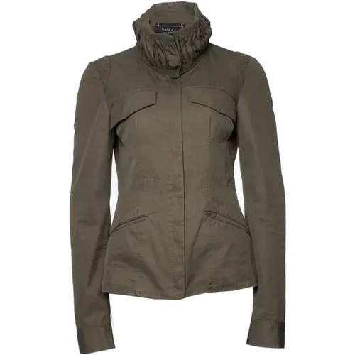 Pre-owned cotton jacket , female, Sizes: S - Gucci Vintage - Modalova