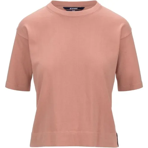 Chic Feminine Rose T-Shirt , female, Sizes: M, S - K-way - Modalova