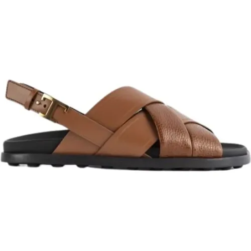 Leather Crossed Strap Sandals , female, Sizes: 4 UK, 5 UK, 7 UK, 5 1/2 UK, 3 UK, 4 1/2 UK - TOD'S - Modalova