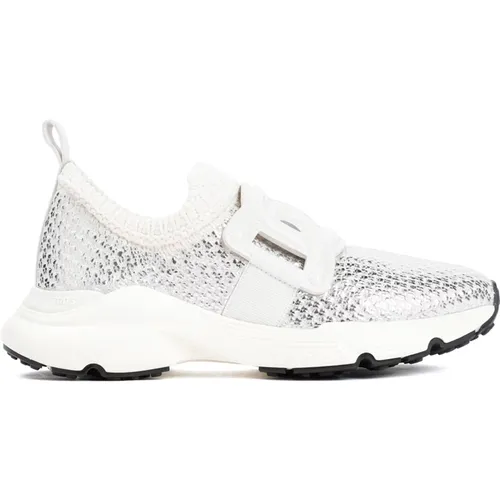 White Cotton Sneakers Almond Toe , female, Sizes: 6 1/2 UK - TOD'S - Modalova