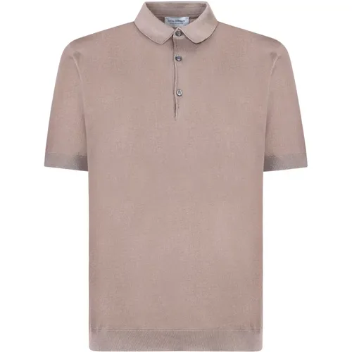 Baumwoll-Polo-Shirt in Tortora-Farbe , Herren, Größe: L - John Smedley - Modalova
