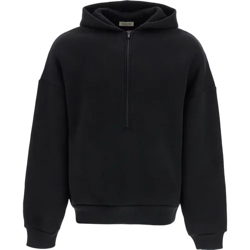 Oversized Hooded Sweatshirt with Half Zip , male, Sizes: M, XL - Fear Of God - Modalova