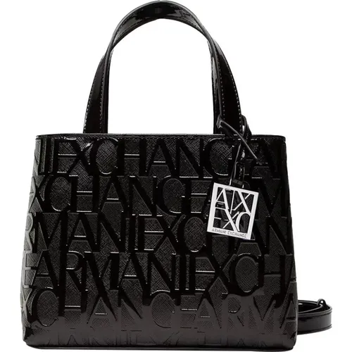 Schwarze Shopper Tasche Stilvoll und Praktisch - Armani Exchange - Modalova