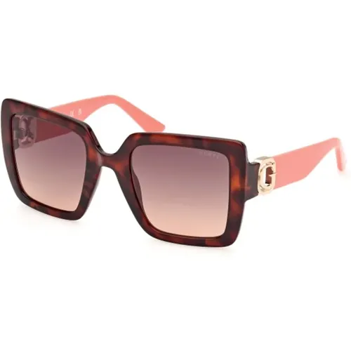 Square Sunglasses with Havana Frame , female, Sizes: 52 MM - Guess - Modalova