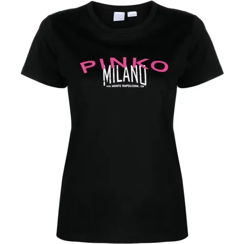 Logo Print Crew Neck T-shirts und Polos - pinko - Modalova