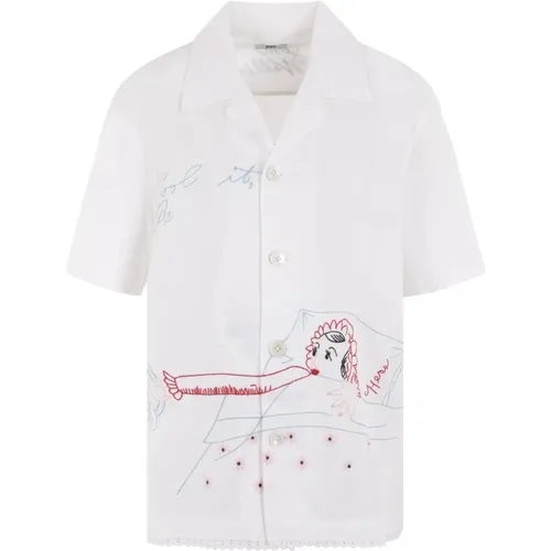 Bowling-inspiriertes Baumwoll-Canvas-Hemd mit mehrfarbiger Stickerei - Bode - Modalova