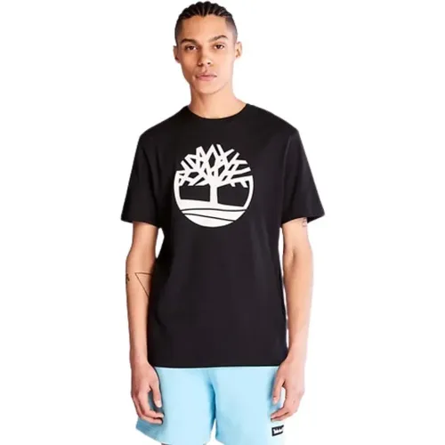 Bio-Baumwoll T-Shirt mit Baum-Logo,Bio-Baumwoll-Logo-T-Shirt - Timberland - Modalova