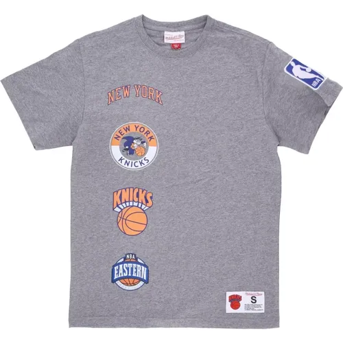 NY Knicks Tee Heather , male, Sizes: M, XL, S, L - Mitchell & Ness - Modalova