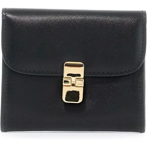 Grace Wallet with Magnetic Closure , female, Sizes: ONE SIZE - A.p.c. - Modalova