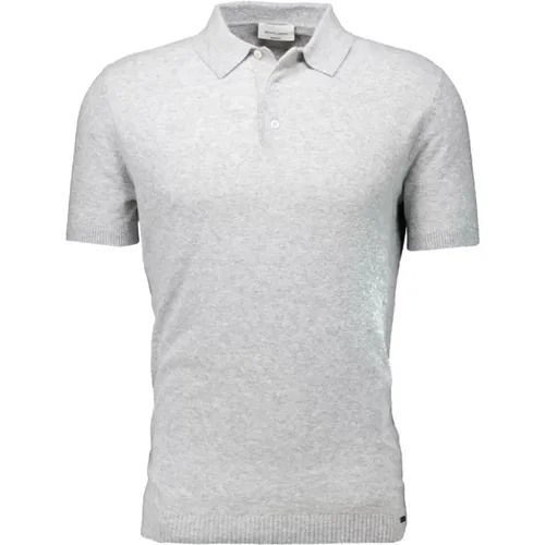 Stylish Grey Bouclé Polo Shirt , male, Sizes: M, XL, 3XL, 2XL, L - Gentiluomo - Modalova