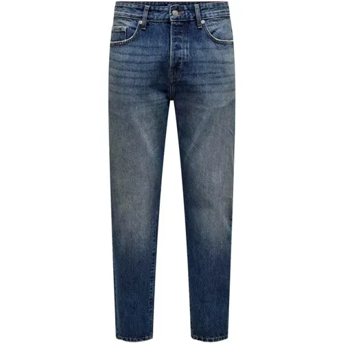 Cropped Denim Jeans für Männer , Herren, Größe: W34 - Only & Sons - Modalova