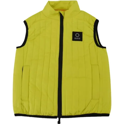 Ärmellose Jacke mit Reißverschluss und Logo - Suns - Modalova
