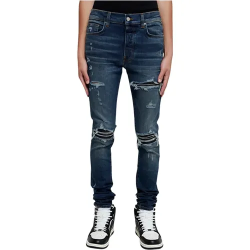 Zerrissene Slim Leder Gefütterte Jeans , Herren, Größe: W30 - Amiri - Modalova