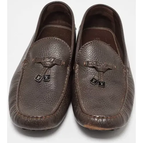 Pre-owned Leather flats , male, Sizes: 9 1/2 UK - Louis Vuitton Vintage - Modalova