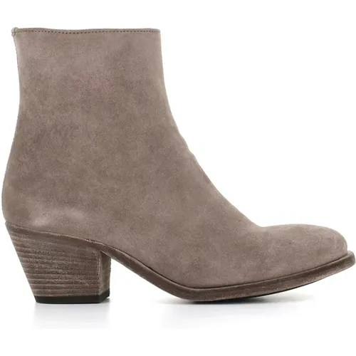 Grey Suede Boots with Zipper , female, Sizes: 4 UK - Officine Creative - Modalova