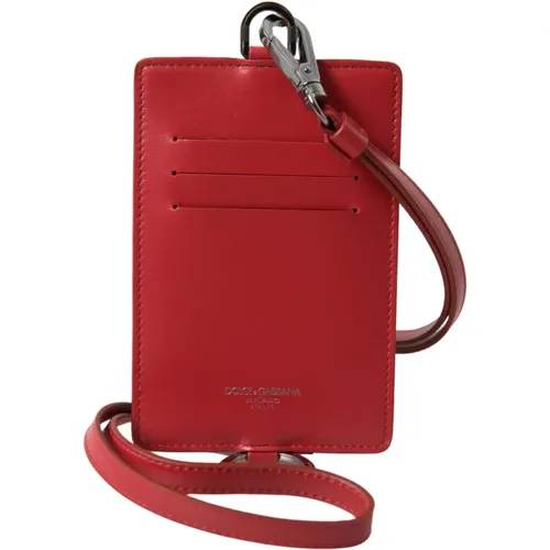 Leather Lanyard Card Holder , unisex, Sizes: ONE SIZE - Dolce & Gabbana - Modalova