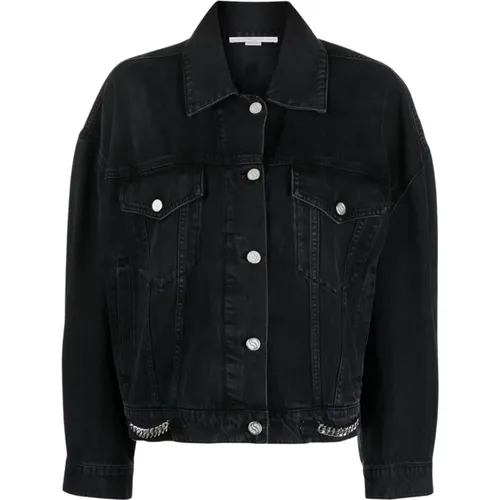 Oversize Denim Jacket with Falabella Chain , female, Sizes: XS, S - Stella Mccartney - Modalova