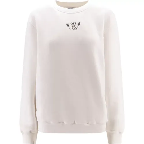 Off , Weiße Sweatshirt mit Bandana-Motiv , Damen, Größe: S - Off White - Modalova