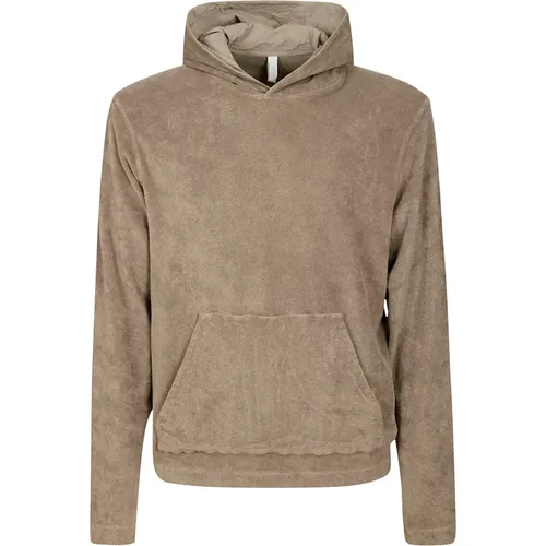 Cotton Hoodie with Large Front Pocket , male, Sizes: XL, S, M, L - 04651/ A trip in a bag - Modalova