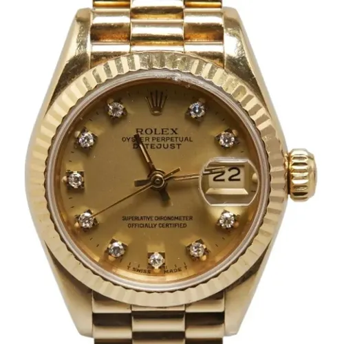 Pre-owned Gold watches , female, Sizes: ONE SIZE - Rolex Vintage - Modalova