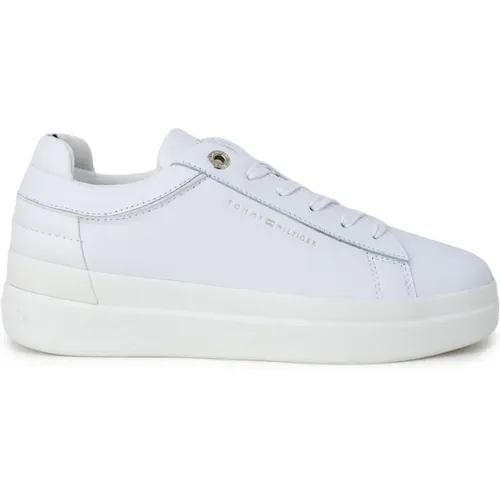 Weiße Leder-Sneaker mit Schnürung , Damen, Größe: 41 EU - Tommy Jeans - Modalova