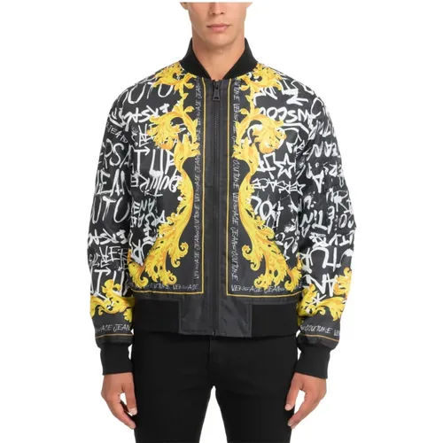 Abstract Multicolour Zip Bomber Jacket , male, Sizes: L, M - Versace Jeans Couture - Modalova